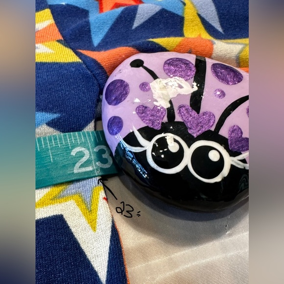 LuLaRoe Top Classic Drop Tail Short Sleeve Tee Size XXS Vibrant Colorful Stars - Picture 8 of 16